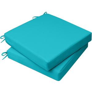 AAAAAcessories Outdoor Seat Cushions for Chairs, Waterproof, Fade-Resistant, 18" x 18" x 2", Patio Furniture Replacement Cushions, Set of 2, Turquoise Blue