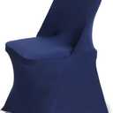 HAINARverS Stretch Spandex Folding Chair Covers 30PCS Universal Fitted Chair Cover Protector for Wedding,Party, Banquet, Holidays, Celebration, Decoration (Navy Blue, 30 PCS)