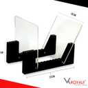 VK Royal Vinyl Records Storage Holder Display Stand 7' Holds Up to 25 LP's Wood Stand, Rubber Grip Pad and Clear Acrylic Ends Vinyl Record Storage (Black)