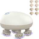 Scalp Massager Electric, Portable Scalp Massager Tool, Waterproof Head Massage Stress Relax, Hair Massagers with 5 Speed Modes & 8 Massage Claws (White)