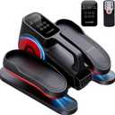 Under Desk Elliptical Machine, Ellipse Leg Exerciser Electric as Seen on TV for Seniors with Remote Control & 10 Adjustable Speeds,Quiet & Portable Mini Seated Pedal Exerciser (Black Red)