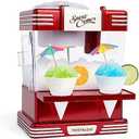 Nostalgia Snow Cone Shaved Ice Machine - Retro Table-Top Slushie Machine Makes 20 Icy Treats - Includes 2 Reusable Plastic Cups & Ice Scoop - Retro Red: Shaved Ice Machines