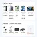 USB-C to 3.5mm Headphone and Charger Adapter - 384kHz Hi-Res Audio & 60W Fast Charging 2-in-1 Dongle - Type C to Aux Cable Cord for iPhone 17 16 15 Galaxy S26 S25 S24 S23 S22 Pixel iPad (White)
