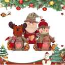 Christmas Gift Bags with Zipper 3PC Adorable Reusable Fabric Gift Bags for Christmas Party Favors Holiday Decor Candy Apples Storage Eco-Friendly Gift Packaging