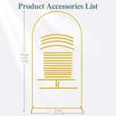 Fomcet 6.6x3.3FT Metal Gold Wedding Arch Backdrop Stand Balloon Arched Frame for Ceremony Birthday Party Graduation Bridal Baby Shower Anniversary Background Decoration
