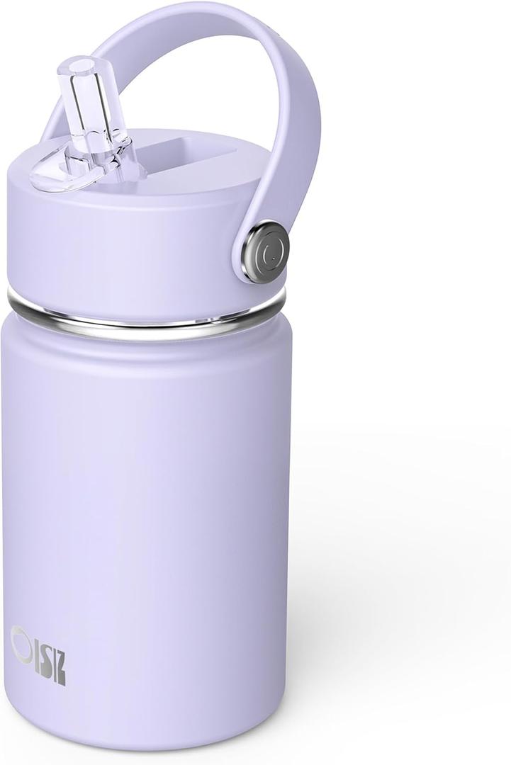 OISIZ Kids Water Bottle with Straw Lid 10oz, Vacuum Insulated 316 Stainless Steel Water Bottles for Kids for School, Leakproof Water Bottle, BPA Free and Keep Cold for 24 Hours