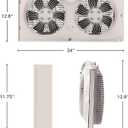 Bionaire Window Fan with Reversible Airflow Blades 3-Speed Settings, Programmable Thermostat, LED Display, Remote Control, Fits 2436" Windows, No Assembly Required