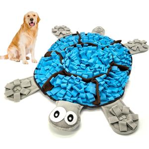 Snuffle Mat for Dogs, Tortoise-Themed Slow Feeder for Small/Middle/Large Breed, Durable Washable Portable Pet Feeding Mat, Nose Work Training Pad, Anxiety Relief & Mental Stimulation(M, Blue)
