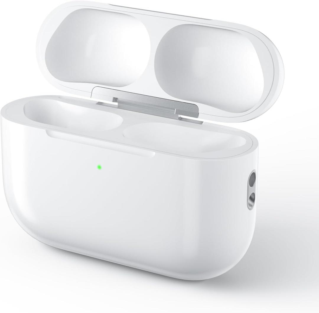 Jinstyles Wireless Charging Case Compatible with AirPods Pro: Replacement Charger Case with Bluetooth Pairing, Earbuds Not Included (White, AirPods Pro 3 Charging Case)