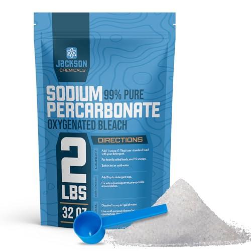 Sodium Percarbonate 2 lb – Chlorine-Free Laundry Booster, Eco-Friendly Stain & Odor Remover, Multipurpose Cleaner - Oxygenated Bleach Powder