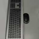 Wireless Keyboard and Mouse Combo - Full Size Slim Thin Wireless Keyboard Mouse with Numeric Keypad 2.4G Stable Connection Adjustable DPI (Grey & Black)