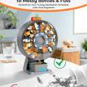 Daviky Pill Dispenser Daily, Large Pill Organizer with Wall-Mounted or Standing Use, 14 Days Pill Container, Push Button Design, Weekly Pill Box for Vitamin, Medicine,Supplement, Fish Oil(Gray)