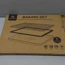 Stainless Steel Baking Sheet Tray Cooling Rack with Silicone Baking Mat Set, Cookie Pan with Cooling Rack, Set of 6 (2 Sheets + 2 Racks + 2 Mats), Size 16 x 12 x 1 Inch, Easy Clean