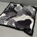 Luxury Black and White Velvet Throw Pillow Cover 18x18 Inch, Soft Abstract Decorative Cushion Cover for Sofa, Bed, or Living Room