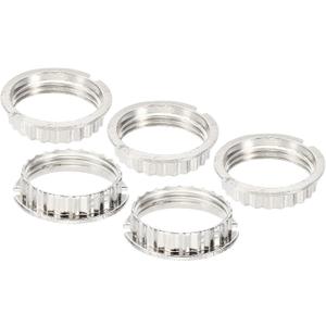 PATIKIL G9 Light Socket Rings, 5 Pack Shade Holder Adapter Alloy Ring Converter Light Holder for 1-1/16" Diameter Table Floor Lamp, Silver Tone