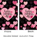 8 x Valentine Flag,Double Sided Valentine's Day Garden Flag 12.5 x 18 Inch Valentine House Flags for Valentine's Day Decoration