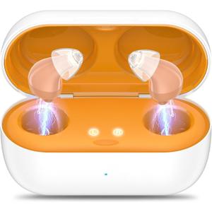 Hearing Aids for Seniors, Rechargeable Digital Hearing Aids for Seniors, Noise Cancelling Hearing Aids with 16-Channel Sound Processing, Invisible Hearing Aids (1, skin) (skin)