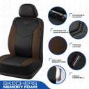 Skechers Memory Foam Seat Covers,Leather Car Seat Covers, Ultimate Comfort & Support Seat Covers Full Sets Airbag Compatible, Automotive Universal Fit Most for SUVs, Vans, Sedans, Cars, Trucks,Brown