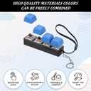 2 Pcs Keyboard Fidget Toys Fidget Clicker, Keyboard 4-Button Keychain Clicker Button ADHD Gifts Sensory Toy for Adult to Relief Stress Boost Focus Pass The Time, Black