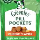 Greenies Pill Pockets for Dogs Large Size, Dog Treat Pouch for Capsule Medication, Cheese Flavor, 7.9 oz. Pouch (EXP 06/27/29)