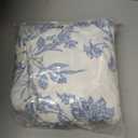 Extra Long Shower Curtain Blue Floral Cotton Cottagecore Shower Curtain for Bathroom 72" W x 90" L