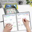 Monthly Planner 2025-2026 (7.4'' x 9.6''), 18 Months Calendar Planner from Jul 2025-Dec 2026, 2025 Agenda with Pocket, 120GSM Paper, Black