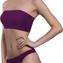 4 Pieces Strapless Bandeau Bra, Seamless Bralettes Stretchy Non Padded Bandeau Tube Top Bra for Women (M)