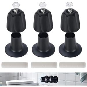 Metal Shower Knob Replacement: 3 PCS Tub Faucet Handle Replacement - Compatible with Price Pfister Verve Tub Shower,Shower Knobs Include Hot/Cold/Diverter/Flange Base (Black)