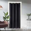 ChrisDowa Blackout Door Curtains for Doorway Privacy, Grommet Closet Curtains for Bedroom Closet Door, Thermal Insulated Temporary Door Cover Room Divider Curtain (1 Panel, Black, 34 x 80 Inch)