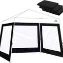 Clear Canopy Sidewalls for 10x10 Slant Leg Pop Up Tent,3 Pack Sunwalls Only,(Black)