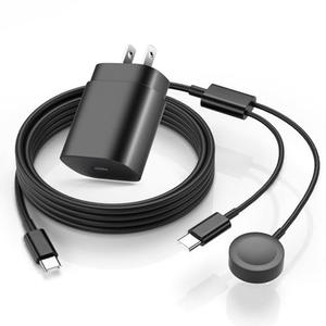 2 in 1 Samsung Watch Charger, 25W USB C Galaxy Phone Charger with 6ft Magnetic Cable Compatible with Galaxy Watch 8/7/Ultra/6/6 Classic/5/5Pro/4/4 Classic/3/Active2/1/S24/S23/S22/21/20