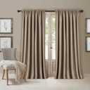 Elrene Home Fashions All Seasons Energy Efficient Room Darkening Rod Pocket Window Panel, 52" x 84" (1), Taupe