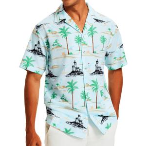 Men's Tropical Beach Vacation Shirt Hawaiian Shirts Wrinkle Free Short Sleeve Button Down