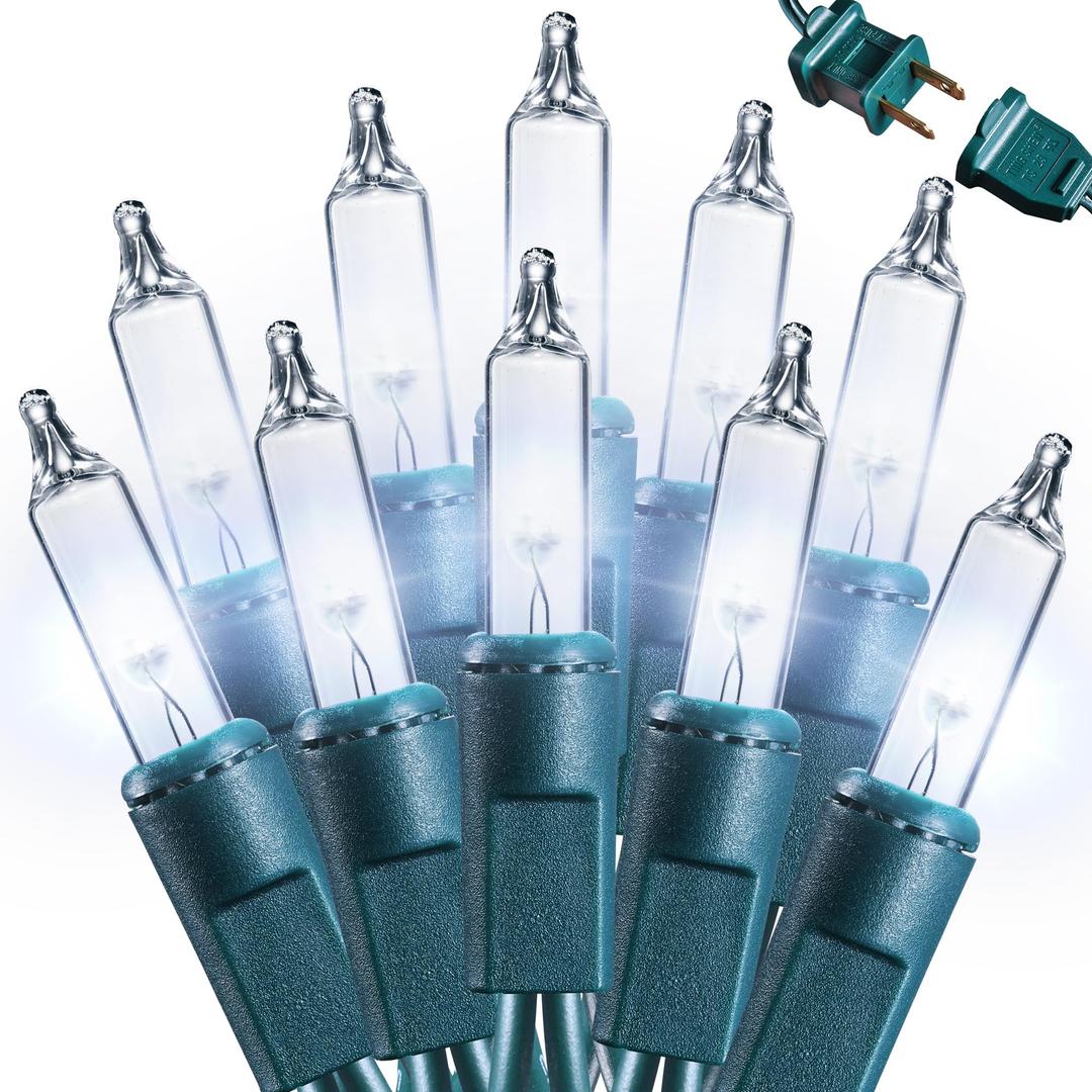 Joomer LED Clear Christmas Lights, 3Pack Total 58.5FT 300 LED Clear White Christmas Tree Lights, Connectable Waterproof Mini String Lights Plug in for Indoor Outdoor Home Christmas Decoration