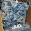 Set of 2 Outdoor Dining Chair Cushions, Patio Seating Cushions, 38x18x4.5 inch, for Garden Patio Furniture (Blue Monet Garden)