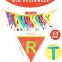 GCQQ Happy Birthday Fabric Banner - 4.2M Colorful Double-Layer Cotton Bunting Floral Pennant Nursery Garlands with 14PCS Triangle Flags & Tassels for Kids Boys Girls Baby Shower Birthday Party Decor (Bright Rainbow)