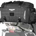 Rhinowalk Motorcycle Tail Bag Expandable Motorcycle Travel Luggage Waterproof 70L with MOLLE System Trunk Rack Bag with Sissy Bar Straps-Black, Black 50-70l