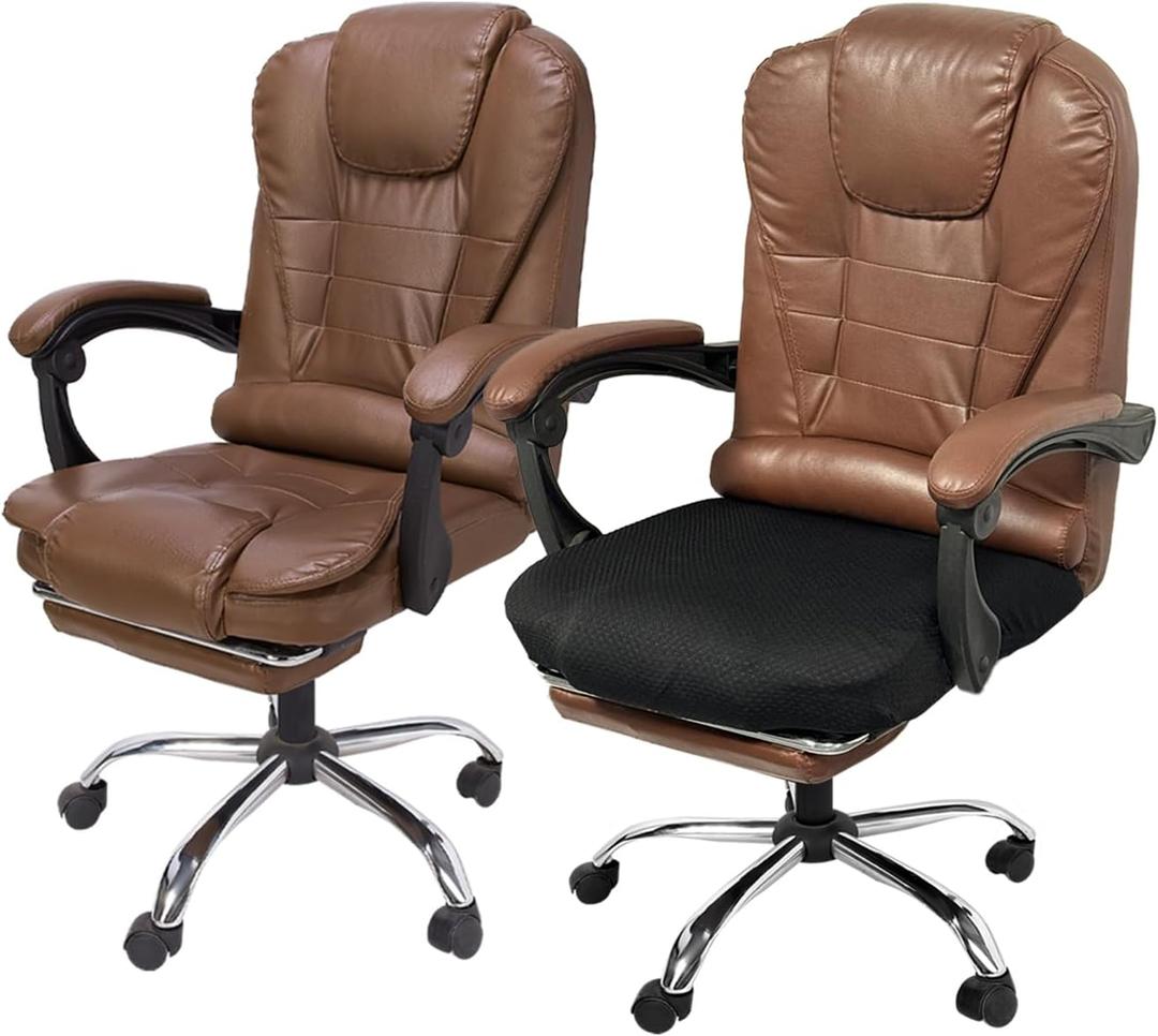 NeColorLife Large Office Desk Chair Cover Stretchable Chair Seat Cover Thick Dining Chair Covers Removable Washable Computer Chair Seat Covers Protectors (1PC Seat Cover for The Bottom,Black)