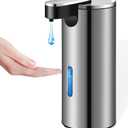 Automatic Soap Dispenser, 13.5oz/400ml Stainless Steel Touchless Soap Dispenser Liquid, 3 Levels Adjustable Infrared Sensor Free Hand Electric Dish Dispenser for Bathroom, Kitchen, Hotel
