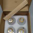 4-Piece Reed Diffuser Set with Metal Golden Decoration, 3.5-4.2oz Empty Bottles and 20 Reed Sticks, Unique Design for Home and Office (4 Different Bottles)