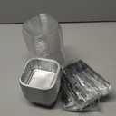 LNYZQUS 5oz Square Cupcake Pan with Lids 40 Pack, Aluminum Foil Muffin Cups,Disposable Ramekins Mini Cake Brownie Baking Pans Jumbo Cupcake Liners Muffin Tin-Pink