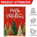 Christmas Trees House Flag 28x40 Double Sided Merry Christmas Garden Flags for Outside, Welcome New Year Winter Yard Outdoor Flag Holiday Decorations
