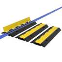RELIANCER 3 Packs 2-Channel Rubber Cable Protector Cover Ramp & Speed Bump