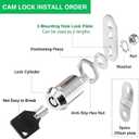 10 Pack Cabinet Lock with Keys, RV Storage Locks, 7/8 Tubular Cam Lock Keyed Alike, RV Locks for Storage Door Camper Cabinet Toolbox RV Cam Locks with Manual