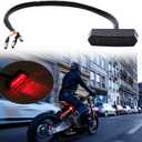 DREAMIZER Motorcycle Mini Tail Light LED Blinker License Plate Light Auxiliary Indicator Light Black for Electric Bike Bobber Roller Quad and ATV (Polygon)