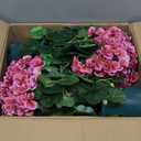 Artificial Geranium Bush  20 Inch Outdoor Potted Artificial Plant for Front Porch, UV Resistant Faux Flower Bush for Garden, Yard & Patio Decor (2 Pack) (Dark Pink)