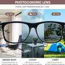 Photochromic Reading Glasses for Women Men, Womens Mens Full Reading Sun Glasses Variable Tinted Readers Grey Color Lens Black Frame, +3.50