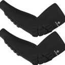 2PCS Padded Elbow Forearm Sleeves Compression Arm Protective Support (Medium, Black)