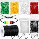 XunYee 1200 Pcs Plan of Salvation Bracelet Bead Bulk DIY Wordless Faith Wristband Clear Red Black Green Yellow White Beads with 100 Yards Waxed Cotton Thread Cord Christian Bible Teaching Craft Kits
