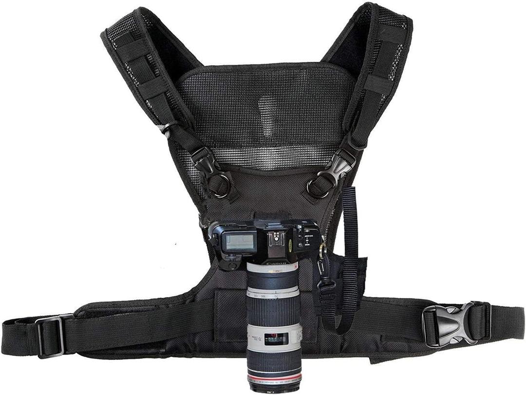 Nicama S-VEST Pro Dual shoulder Camera Harness for 1 Camera, Carrying Chest Vest for Canon 6D 5D2 5D3 Nikon D800 Sony A7S A7R Panasonic Olympus DSLR Cameras Climbing Wedding Travel Hiking, for ZOOM H6